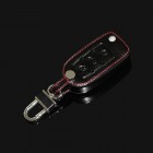 Чехол кожаный ключа для  VW Passat, Golf, Polo, Jetta, Sharan, Touran, Touareg, Tiguan, Caddy, Scirocco, Multivan